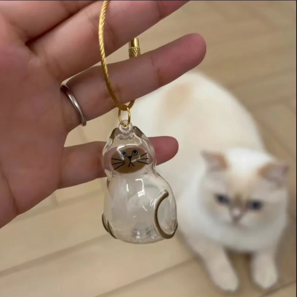 Transparent Cat Keychain - fur memorial capsule